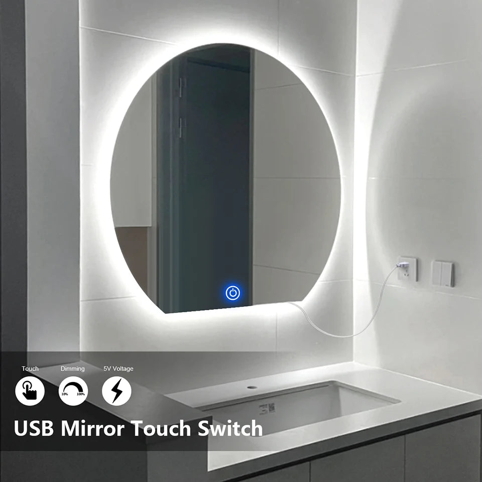 LED-list för spegel med touchdimmer, USB