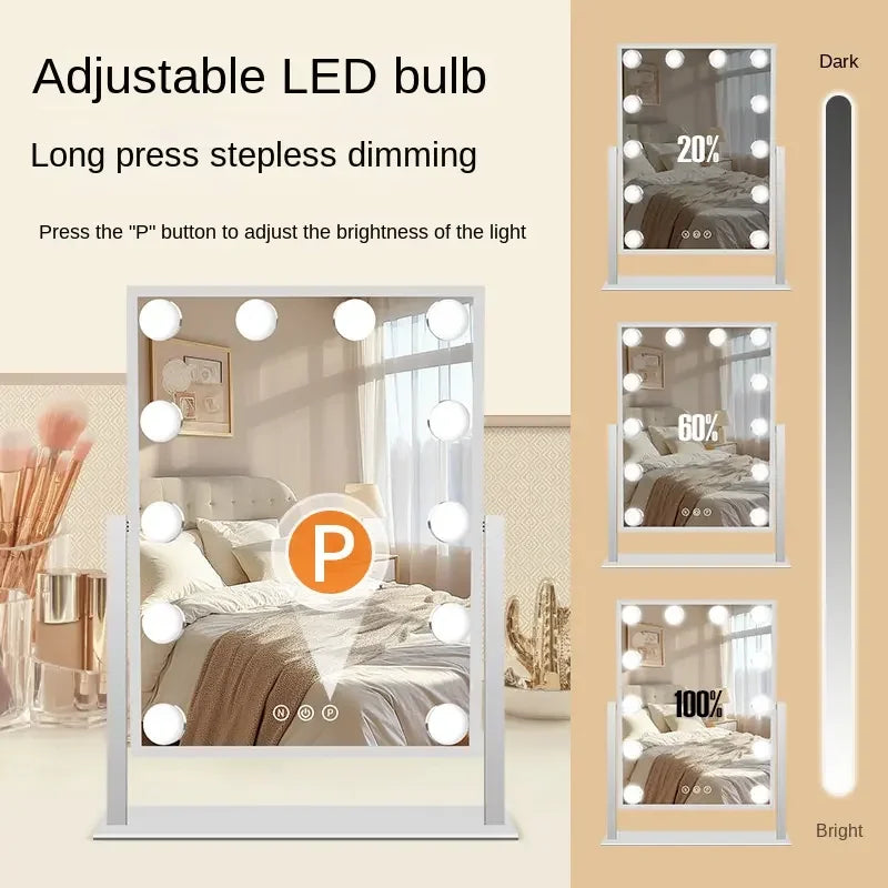 Hollywood-sminkspegel med 9 LED-lampor