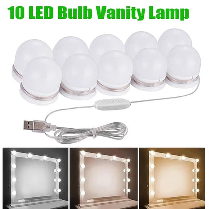 LED-lampor för sminkspegel, dimbara med USB