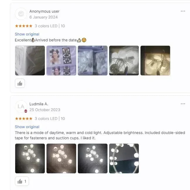 LED-lampor för sminkspegel, dimbara med USB
