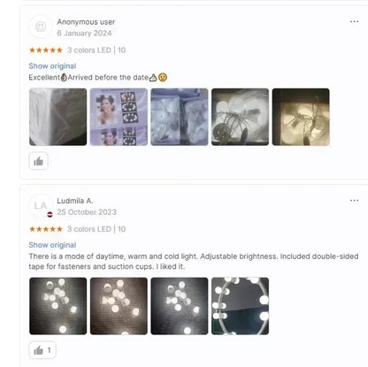 LED-lampor för sminkspegel, dimbara med USB