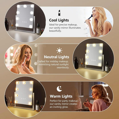 Hollywood-sminkspegel med 9 LED-lampor