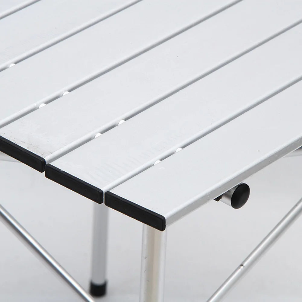 Hoprullbart campingbord i aluminium