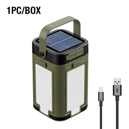 Campinglampa med solcell och USB-C