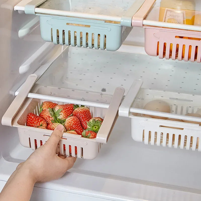 Utdragbar kylskåpslåda för ägg och frukt