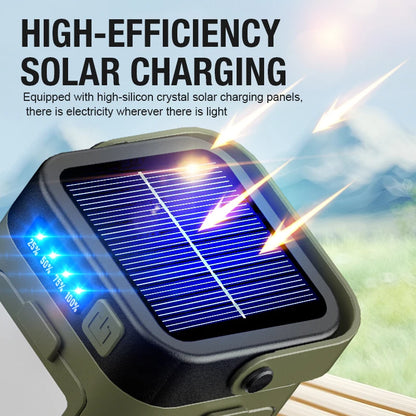 Campinglampa med solcell och USB-C