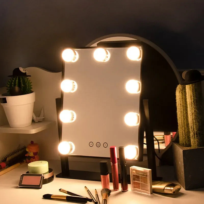 Hollywood-sminkspegel med 9 LED-lampor