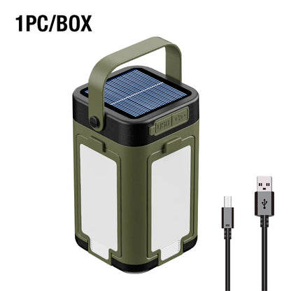 Campinglampa med solcell och USB-C