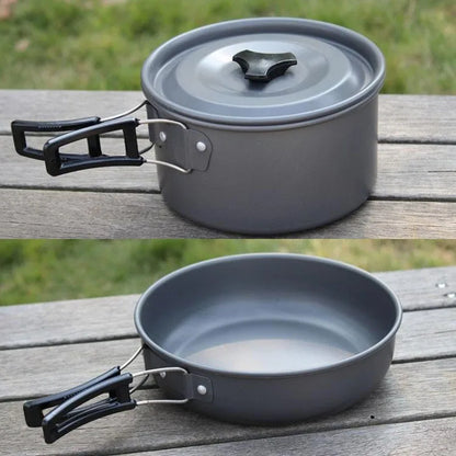 Kastrullset i aluminium för 1–5 personer