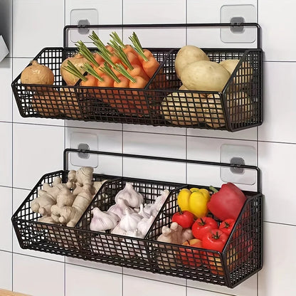 Väggmonterad korghylla för snacks och grönsaker
